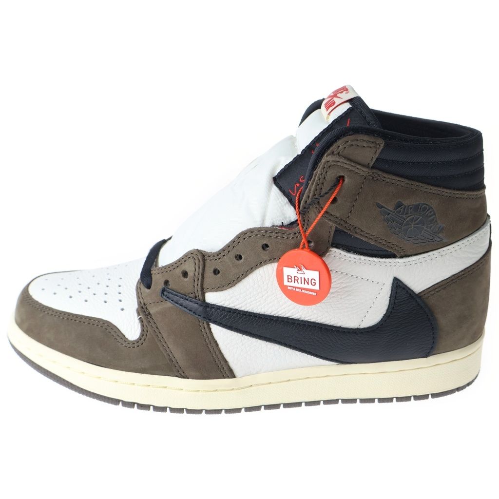 NIKE (ナイキ) ×TRAVIS SCOTT AIR JORDAN 1 RETRO HIGH OG TS SP CD4487-100 トラヴィススコット エアジョーダン1 ハイカットスニーカー ブラウン/ホワイト US9.5/27.5cm