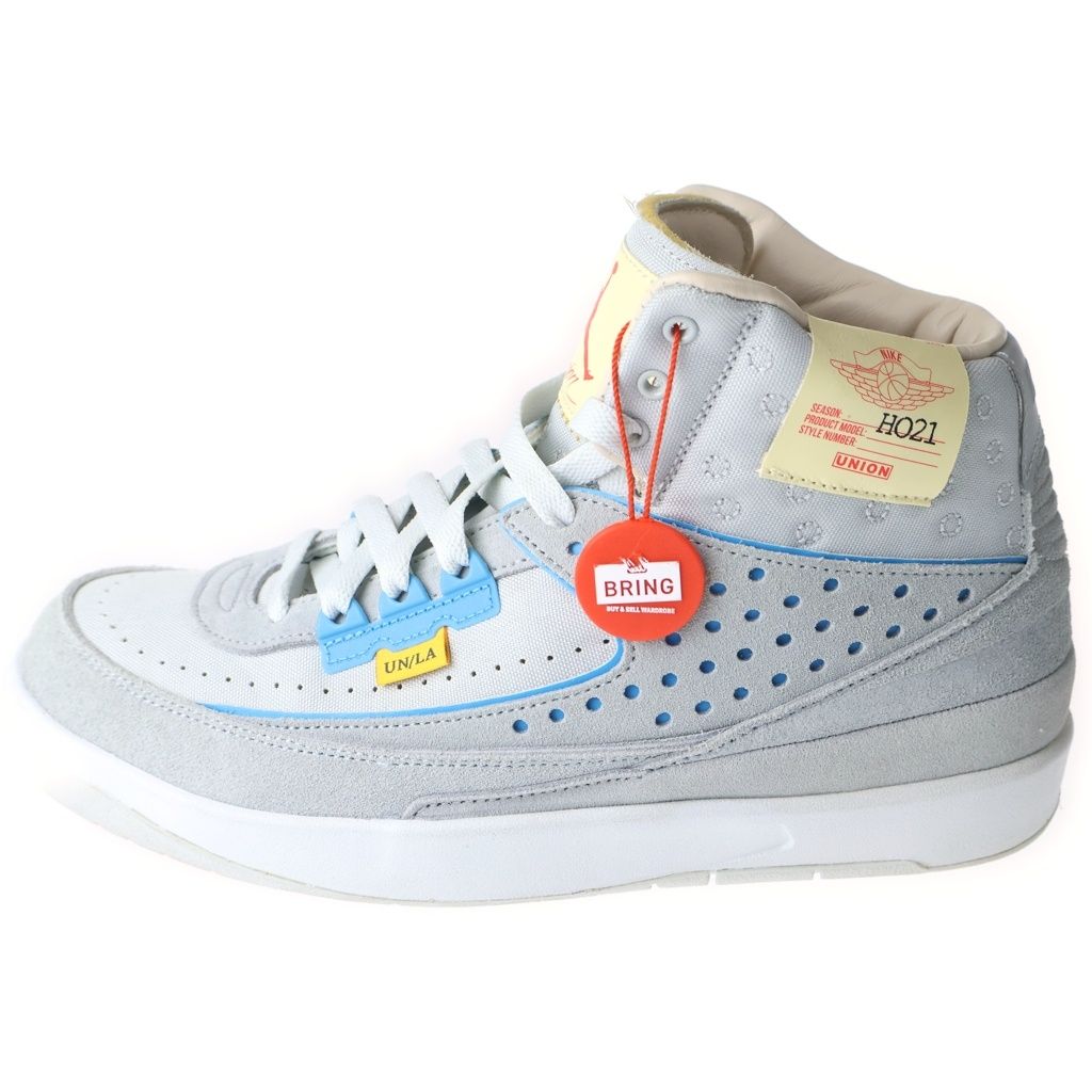 NIKE (ナイキ) ×UNION Air Jordan 2 RETRO SP RATTAN DN3802-200 ユニオン エアジョーダン 2 レトロ レーフォグ サイレンレッド ハイカットスニーカー グレー US9.5/27.5cm