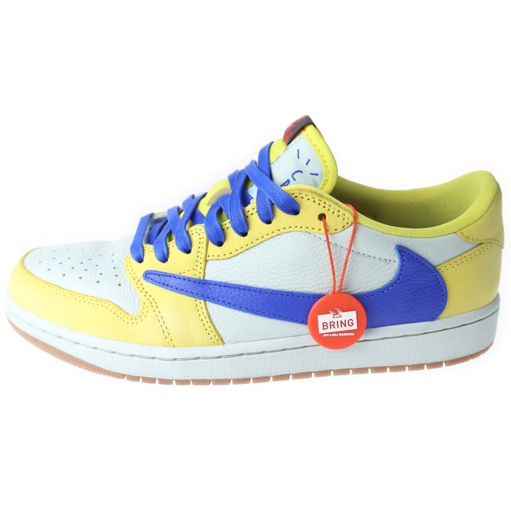 NIKE (ナイキ) ×TRAVIS SCOTT WMNS AIR JORDAN 1 RETRO LOW OG Canary トラヴィススコット ウィメンズ エアジョーダン1 ローカットスニーカー US10.5/27.5cm DZ4137-700