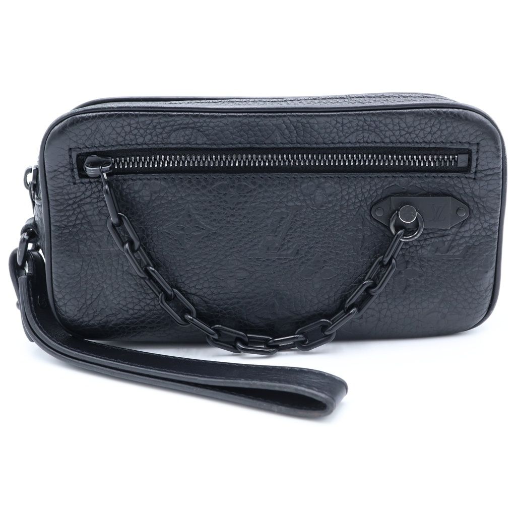 LOUIS VUITTON (ルイヴィトン) モノグラム アンプラント ポシェット・ヴォルガ ポーチ ケース セカンドバッグ ブラック レザー M55703 ブラック金具