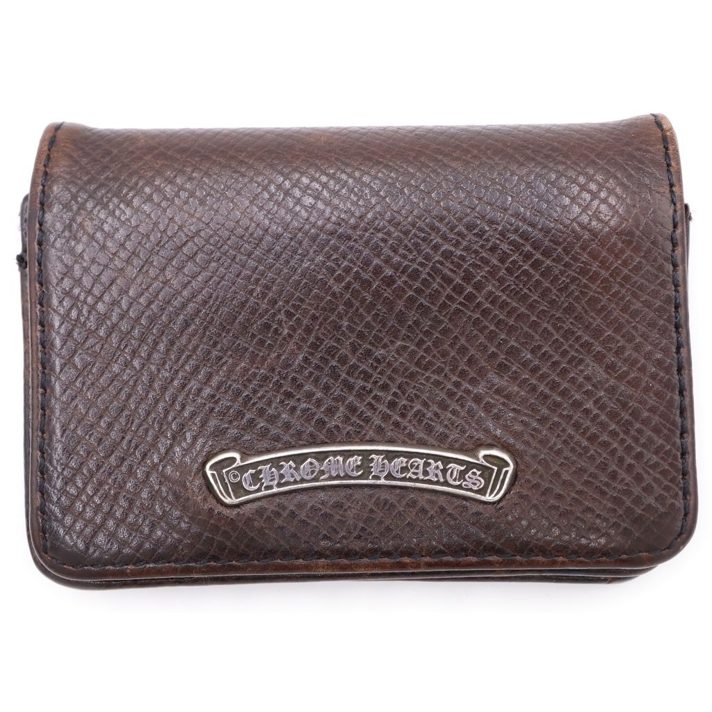 CHROME HEARTS (クロムハーツ) CRD CSE3PKTWDV1 アーチロゴプレート3ポケットレザーカードケース ブラウン
