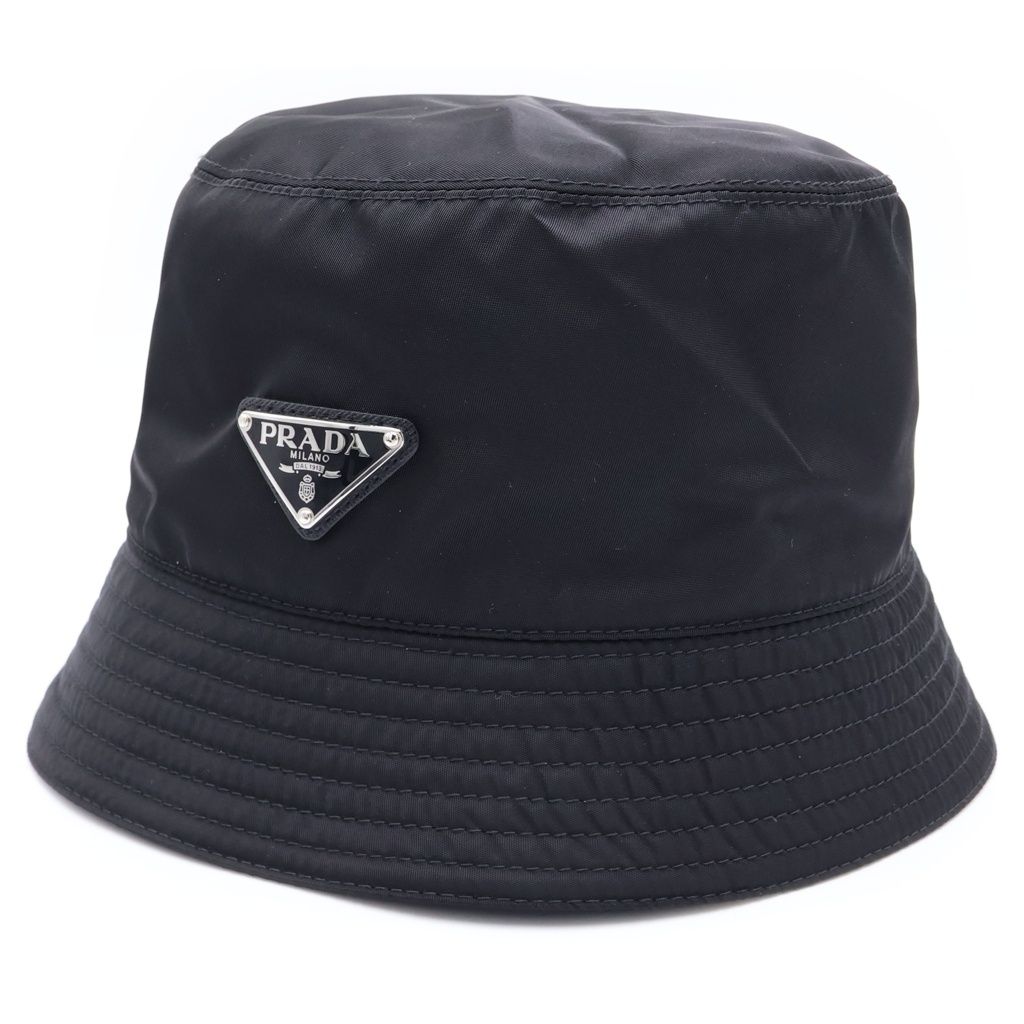 PRADA (プラダ) RENYLON Bucket Hat リナイロンバケットハット トライアングルロゴナイロンバケットハット 帽子 2HC137 2DMI ブラック