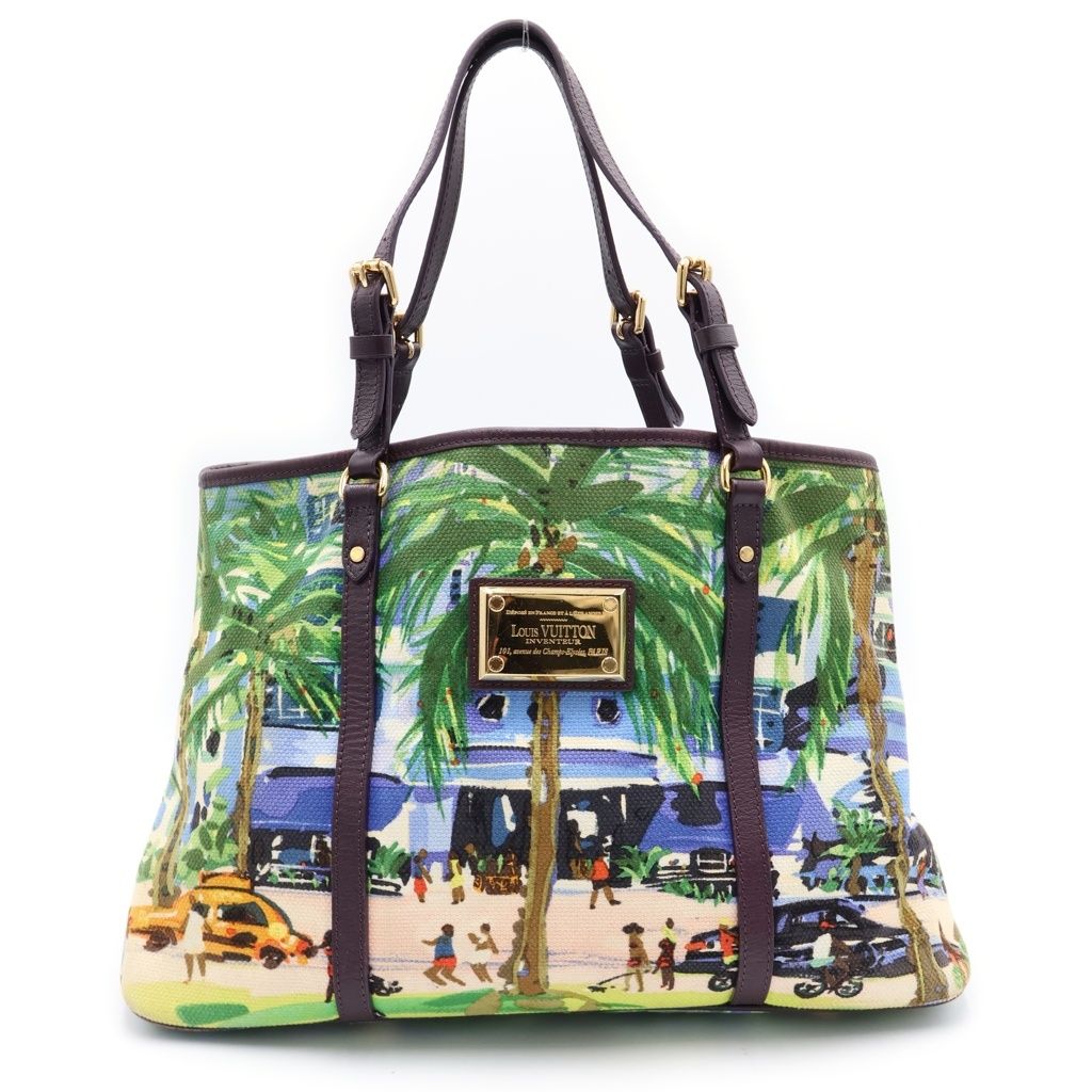 LOUIS VUITTON (ルイヴィトン) アイオール カバPM トートバッグ ハンドバッグ パープル×マルチカラー レザー×キャンバス M93771 ゴールド金具
