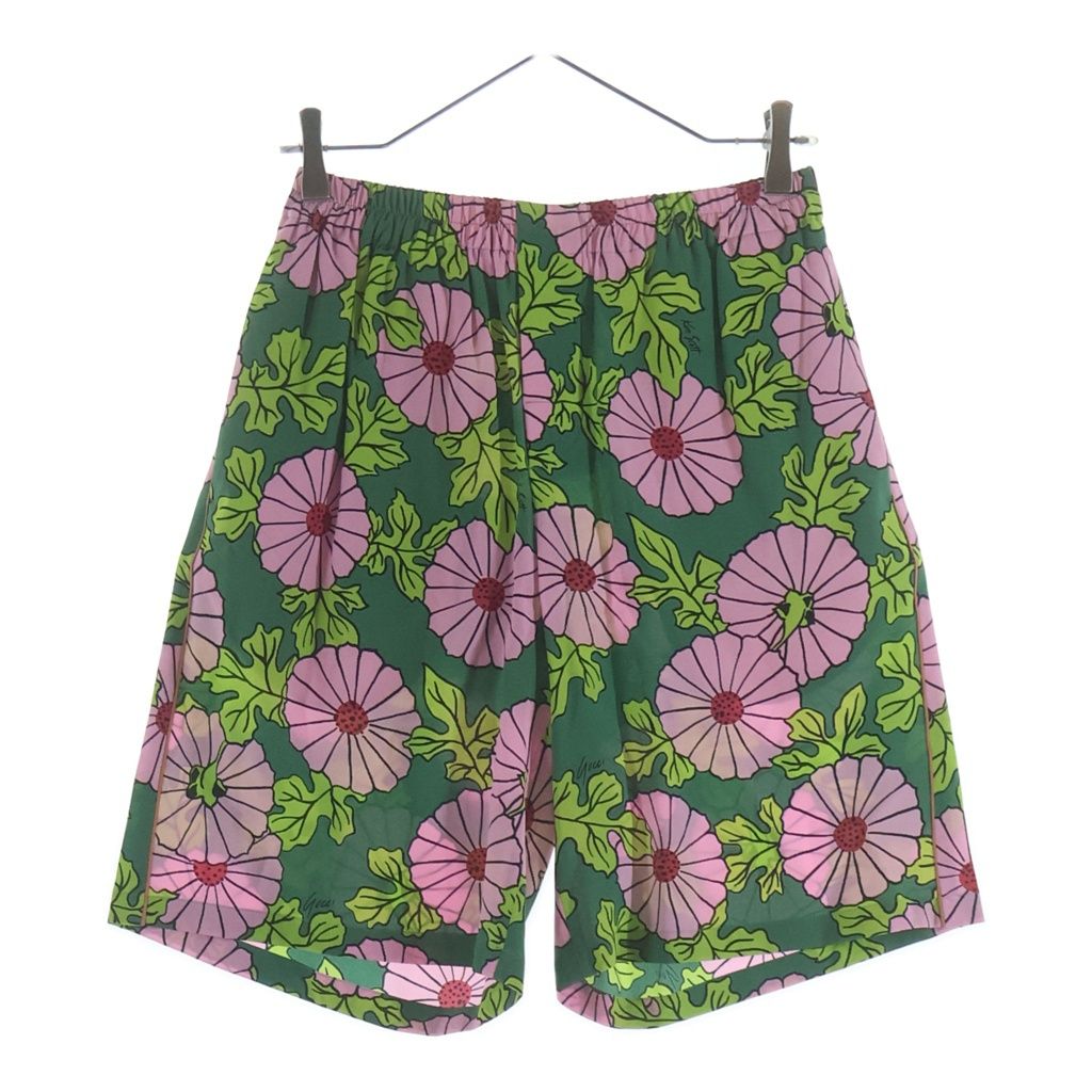 GUCCI (グッチ) KEN SCOTT FLORAL SILK SHORT 639389 ZAGAK フローラル総柄 シルクハーフパンツ ショーツ グリーン/ピンク 22,137円