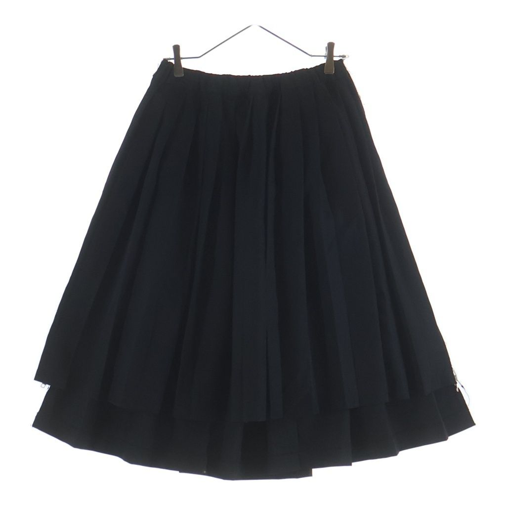 BLACK COMME des GARCONS (ブラックコムデギャルソン) 24AW サイドジップポリ縮絨プリーツスカート レディース ブラック 1N-S012