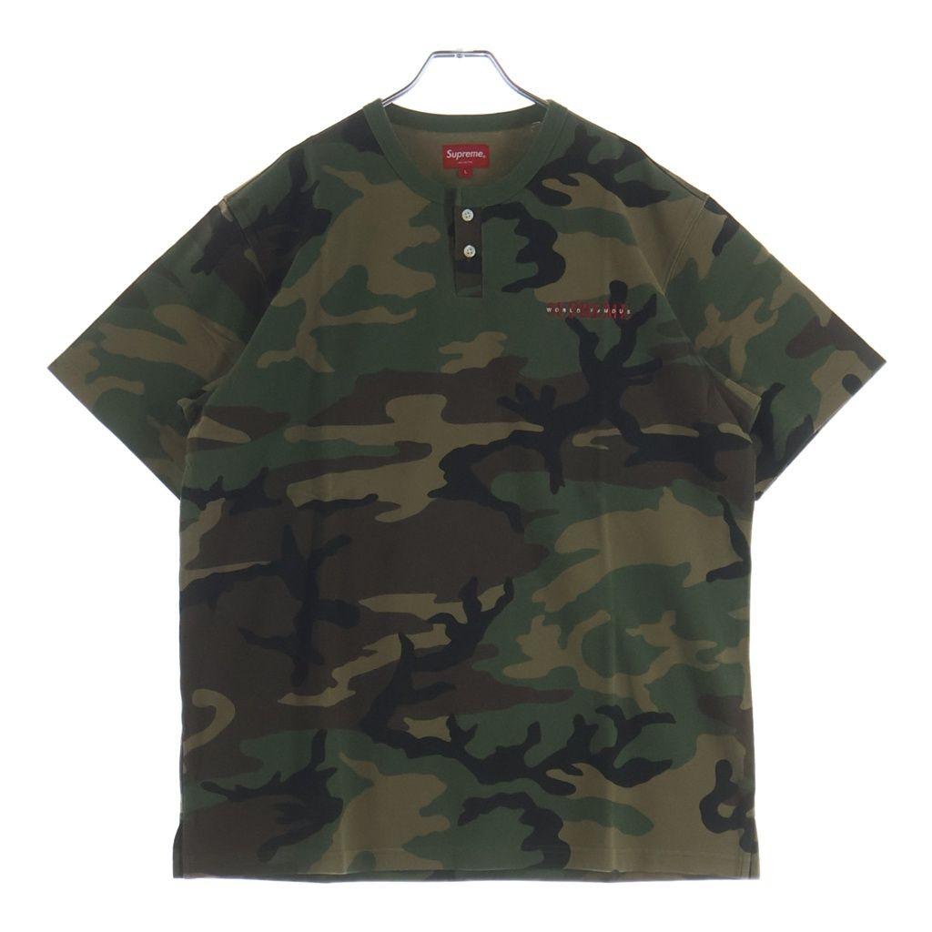 SUPREME (シュプリーム) 18AW Pique S/S Henley Tee ピケ ヘンリーネック カットソー 半袖Tシャツ カーキ