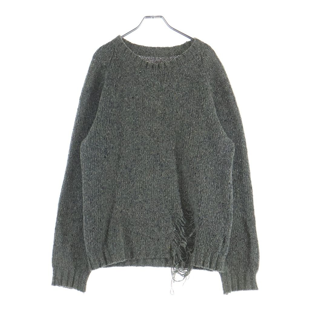 Maison Margiela (メゾンマルジェラ) 19AW デストロイ加工 クルーネックニット セーター グレー S50GP0176