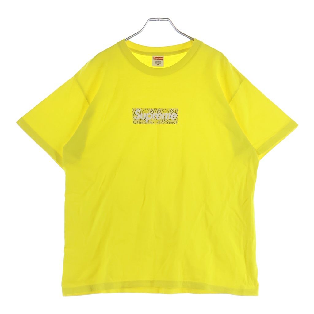SUPREME (シュプリーム) 19AW Bandana Box Logo Tee バンダナ ボックスロゴ プリント クルーネック 半袖Tシャツ カットソー イエロー