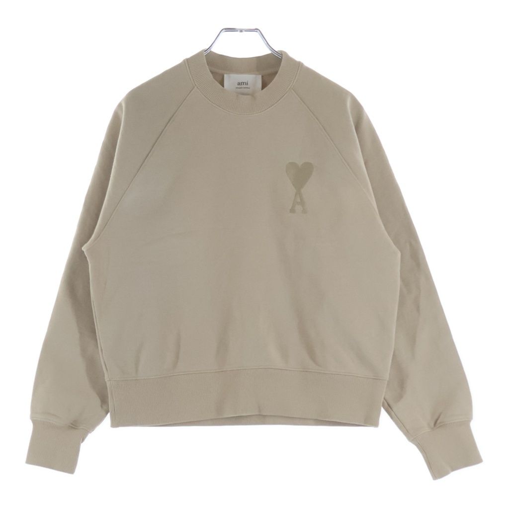 AMI Alexandre Mattiussi (アミアレクサンドルマテュッシ) Sweatshirt ロゴ刺繍 クルーネックスウェットトレーナー ベージュ 22USW002.747