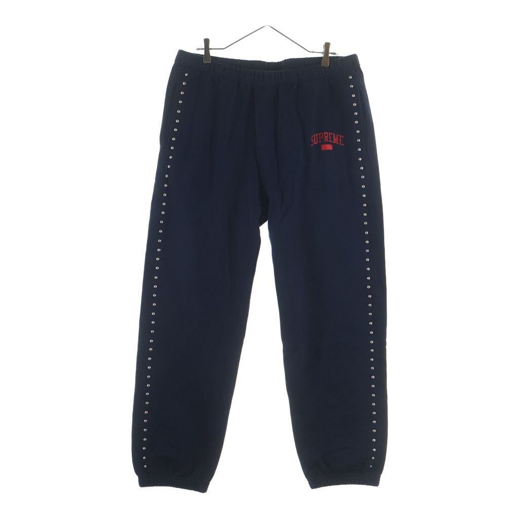 SUPREME (シュプリーム) 18AW Studded Sweatpants スタッド ロゴデザイン スウェットパンツ ネイビー