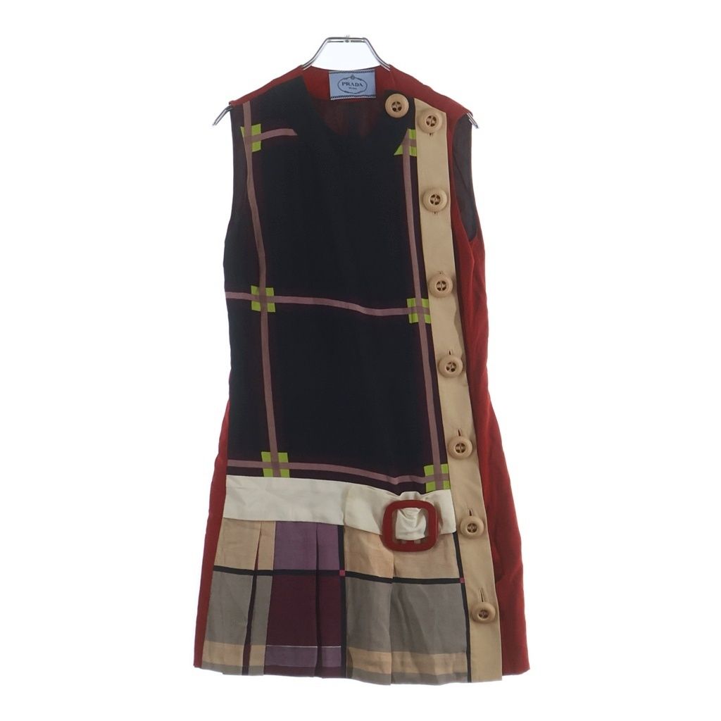 PRADA (プラダ) Silk Onepeace 総柄 シルクワンピース ドレス マルチ レディース P323ML