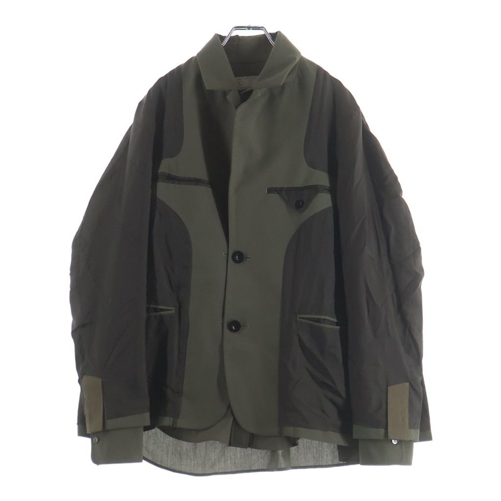 sacai サカイ 21AW Suiting Jacket スーチングシャツジャケット 21-02550M ブラック 1 Sacai (サカイ) 21AW SUITING JACKET 21-02550M スーティング