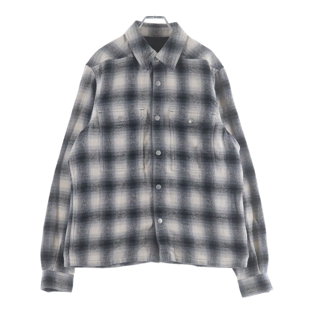 DRKSHDW (ダークシャドウ) 26SS TEMPLE CROPPED OUTERSHIRT クロップド チェックシャツ グレー DL01F1299