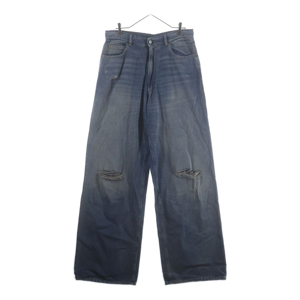 MM6 Maison Margiela (エムエムシックスメゾンマルジェラ) 25SS ダメージ加工 デニム バギーパンツ インディゴ SH0LA0014