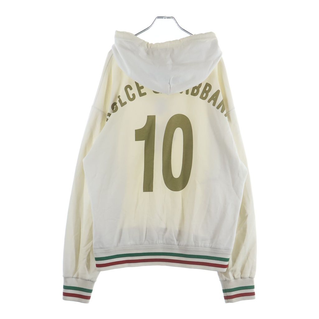 DOLCE & GABBANA (ドルチェアンドガッバーナ) イタリアロゴモチーフ プルオーバースウェットパーカー ホワイト/レッド/グリーン G9XF6Z/FU7DU