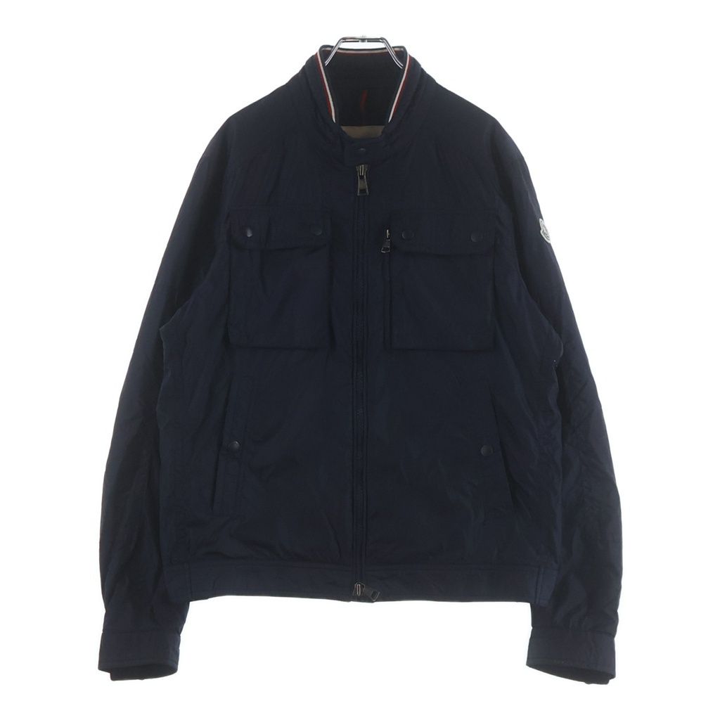 MONCLER (モンクレール) LEVENS GIUBBOTTO D10914015005 68352 ロゴワッペンナイロンジャケット ネイビー