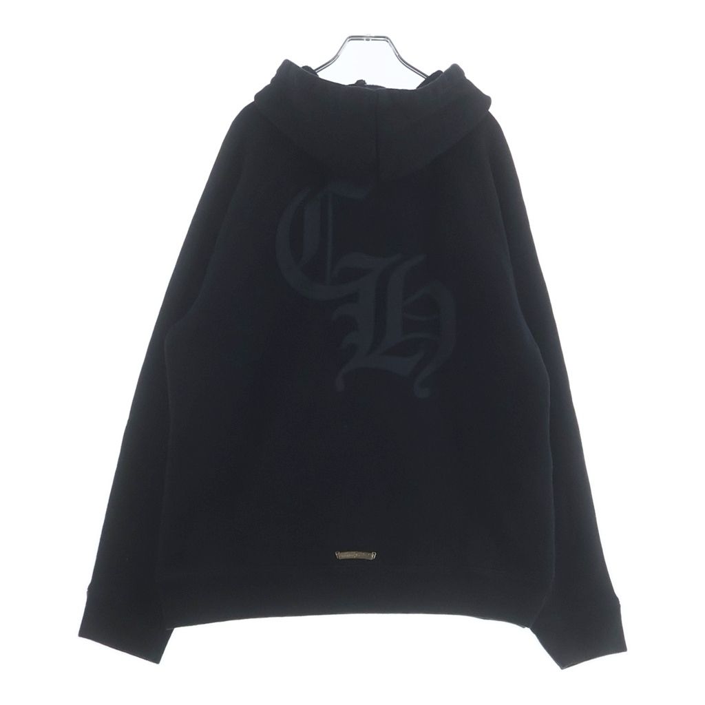 CHROME HEARTS (クロムハーツ) 7-11 HD PLVR SWTSHRT セメタリークロスパッチ バックCHロゴプルオーバーフーディパーカー ブラック