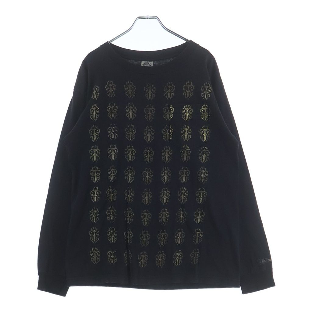 CHROME HEARTS (クロムハーツ) OLD VINE DAGGER オールド ヴァインダガー総柄プリント 長袖Tシャツカットソー