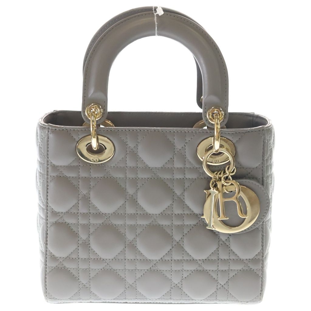 Christian Dior (クリスチャンディオール) レディディオール MyABCDior スモール 2WAYバッグ ハンドバッグ ショルダーバッグ グレー レザー ゴールド金具