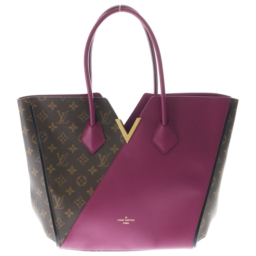 LOUIS VUITTON (ルイヴィトン) キモノMM モノグラム PVC レザー トートバッグ ゴールド金具 ブラウン/パープル M40521