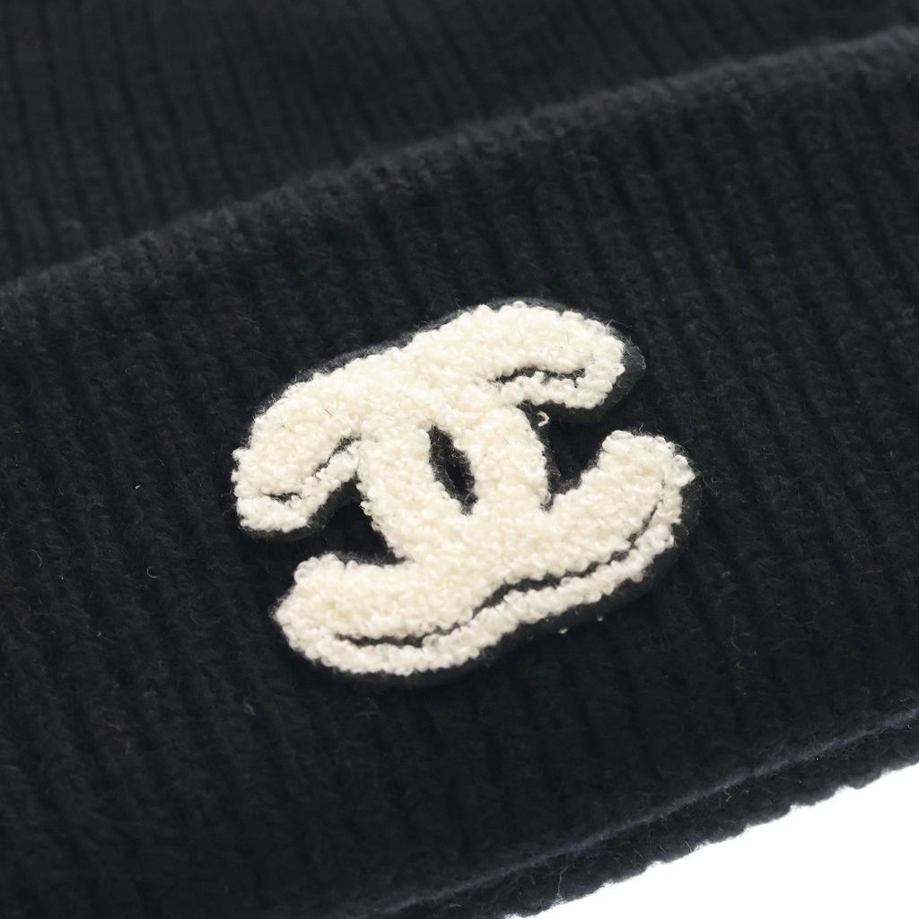 CHANEL (シャネル) ココマーク ワッペンロゴ カシミヤ ニットキャップ