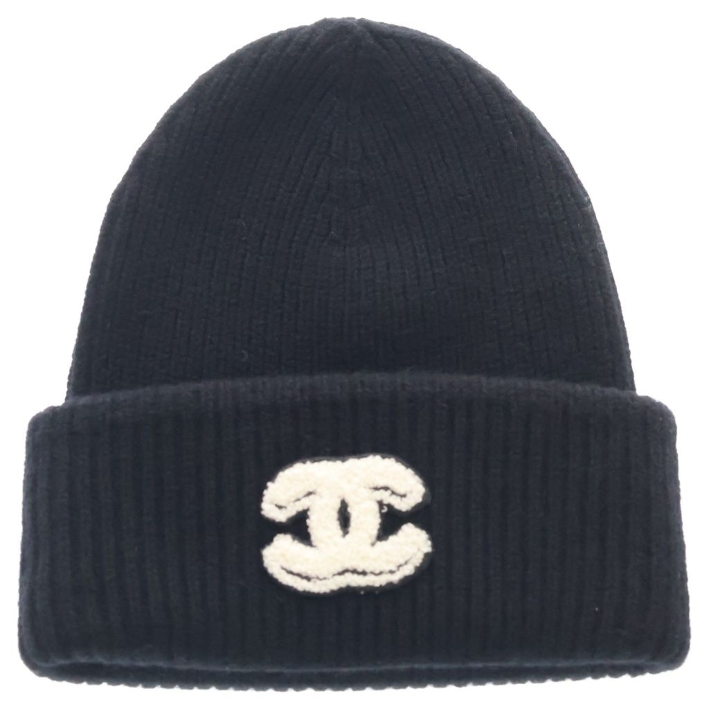 CHANEL (シャネル) ココマーク ワッペンロゴ カシミヤ ニットキャップ