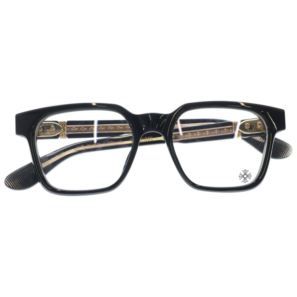 CHROME HEARTS (クロムハーツ) CELIBUSSY セリバシー オーバルテンプル ウェリントン型 メガネ ブラック/ゴールド