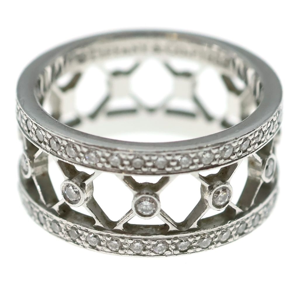 TIFFANY & Co. (ティファニー) ヴォアール リング フルエタニティ ダイヤ シルバー Pt950 6号 5.8g