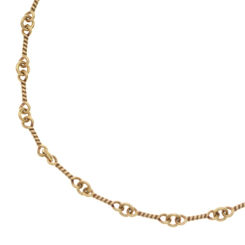 CHROME HEARTS (クロムハーツ) 22K NECKCHAIN T18 ツイストチェーンネックレス 18inch ゴールドBCA014
