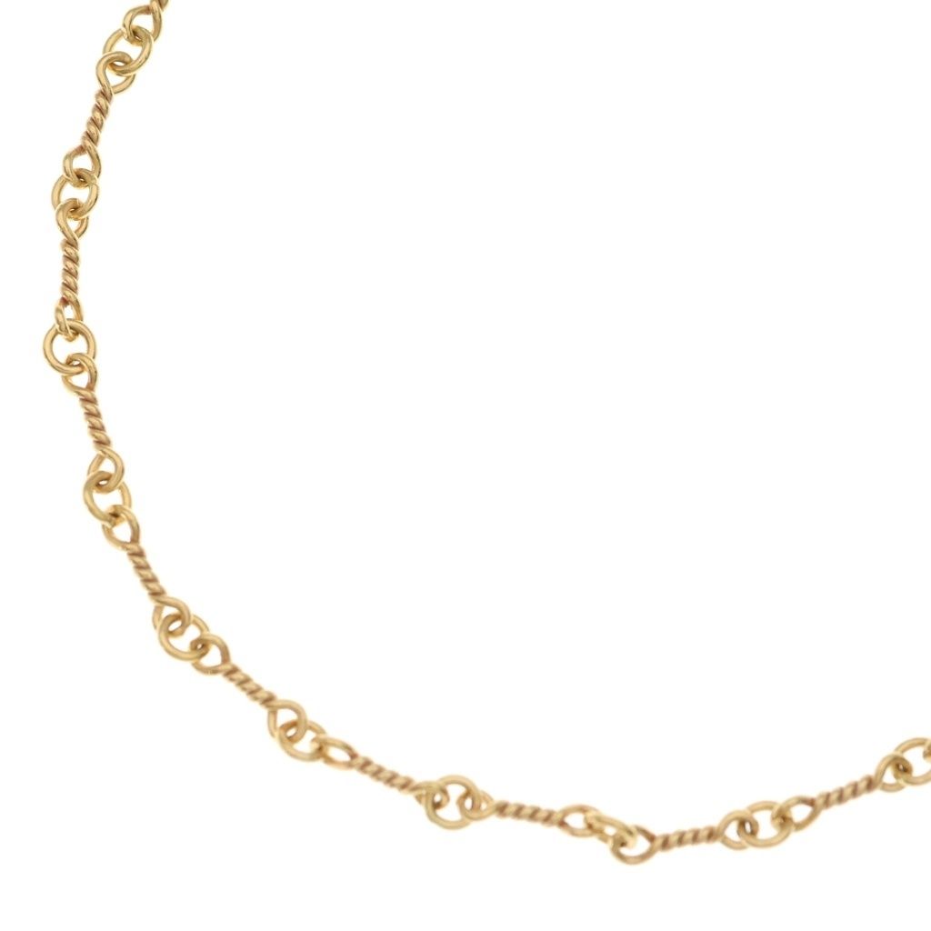 CHROME HEARTS (クロムハーツ) 22K NECKCHAIN T20 ツイストチェーンネックレス 20inch ゴールド BCA015