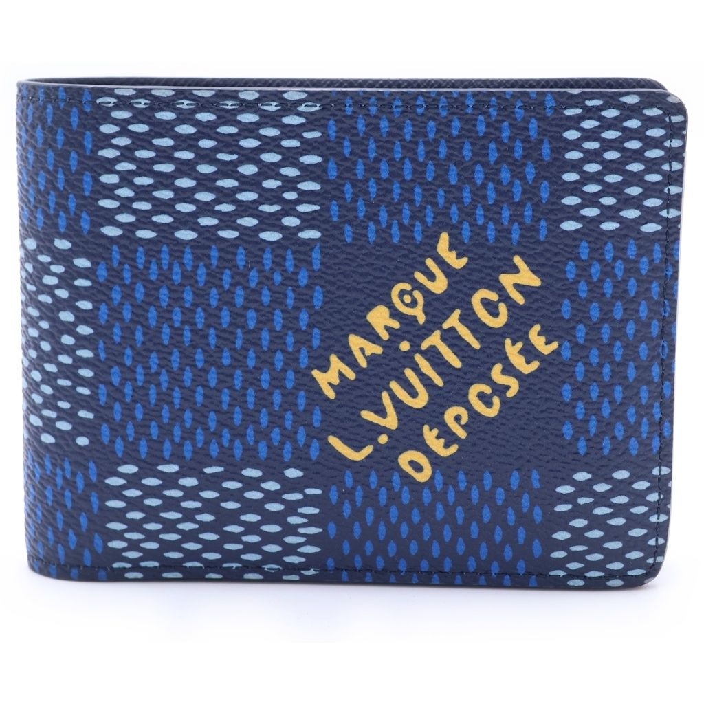 LOUIS VUITTON (ルイヴィトン) ダミエ ヘリテージ ポルトフォイユ・ミュルティプル 2つ折り財布 ネイビー N40676