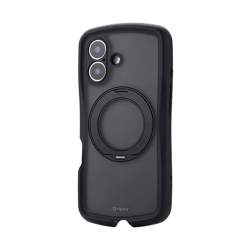 【新品】 エレコム iPhone17 ケース カバー マット加工 耐衝撃 衝撃吸収 マグネット MAGKEEP 回転式スタンド ハイブリッド TPU Grippy 手に馴染む グリップ感 カメラ保護 ワイヤレス充電 ブラック PM-A25AGRSTKMBK