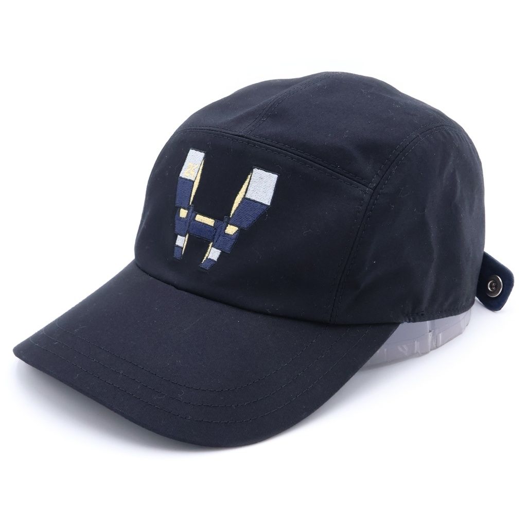 HERMES (エルメス) フロントHロゴ コットンキャップ ブラック
