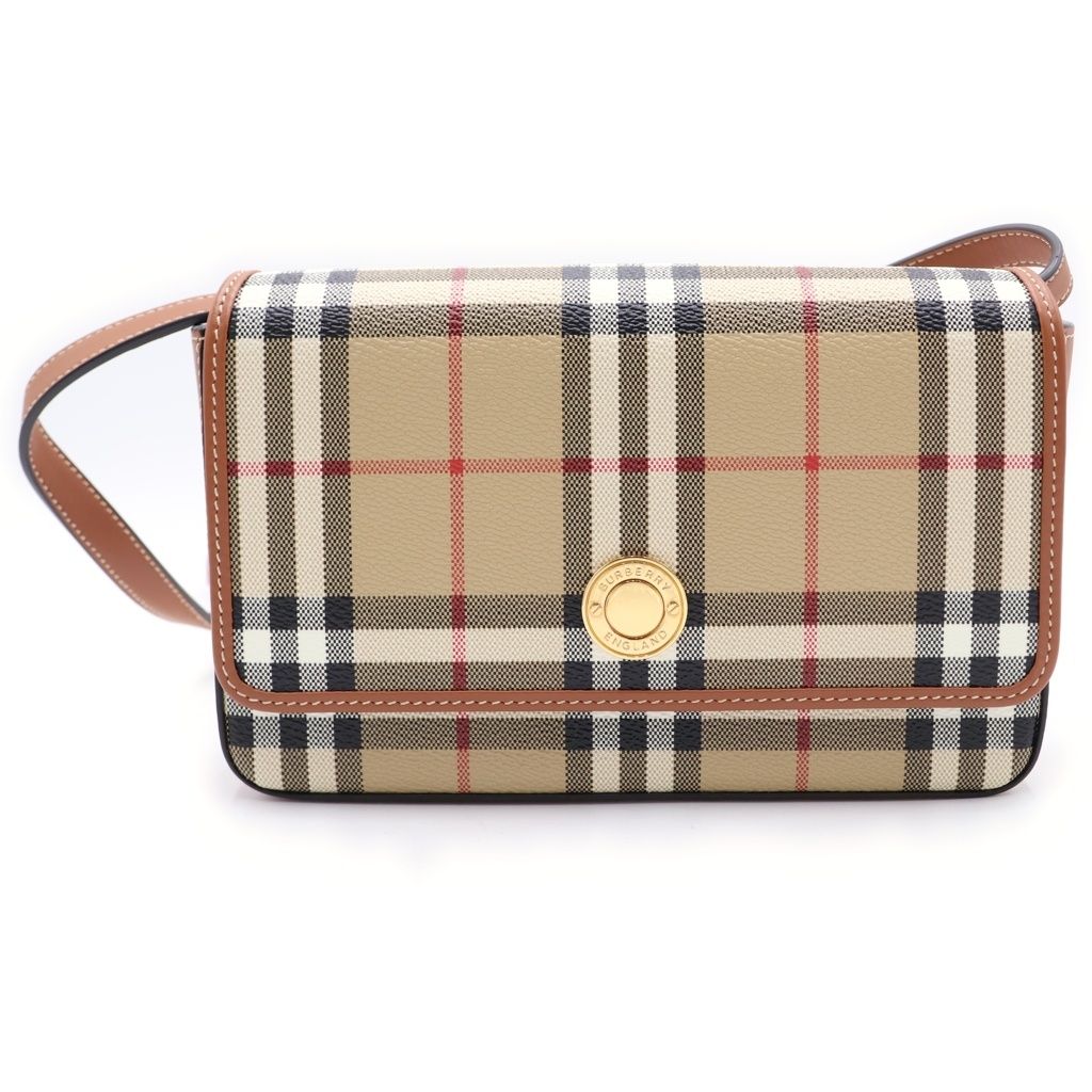 BURBERRY (バーバリー) HAMPSHIRE ハンプシャー ノバチェック ゴールド金具 ショルダーバック ベージュ 8070421