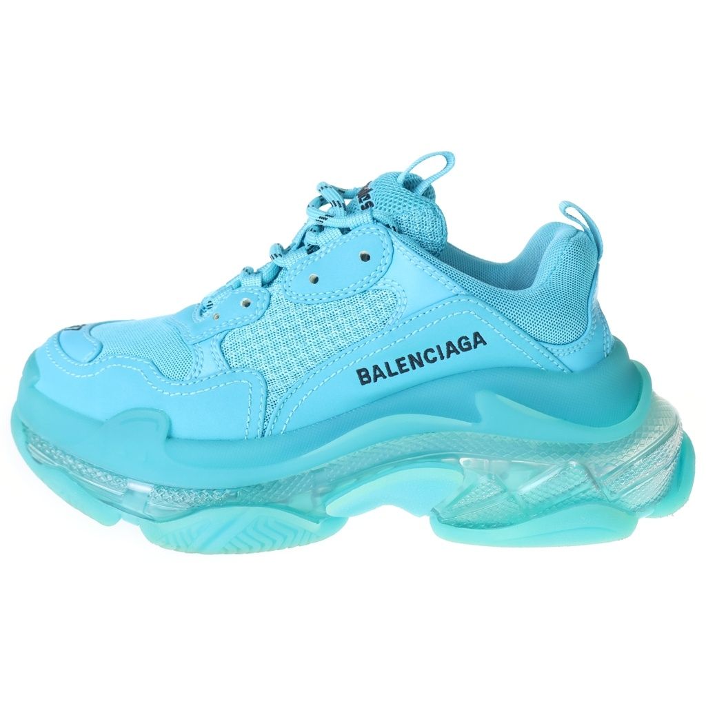 BALENCIAGA (バレンシアガ) TRIPLE S トリプルエスレースアップ ローカットスニーカー ブルー US7/24.5cm レディース 544351