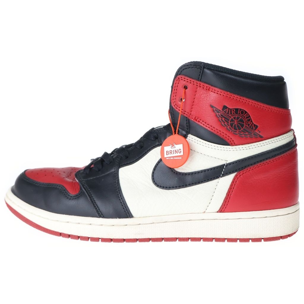 NIKE (ナイキ) AIR JORDAN 1 RETRO HIGH OG BRED TOE エアジョーダン1 ブレッドトゥ ハイカットスニーカー レッド/ブラック US11/29cm 555088-610