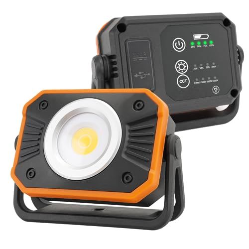 【防災対策】北澤商事 4段階調光・調色 LED投光器 高輝度 COBライト LED作業灯 USB充電式 機能 充電式投光器 折り畳み 強力マグネット ワークライト フック付き 三脚穴付き cob作業灯 360°回転 IP66防水 小型軽量 懐 ebdf2993