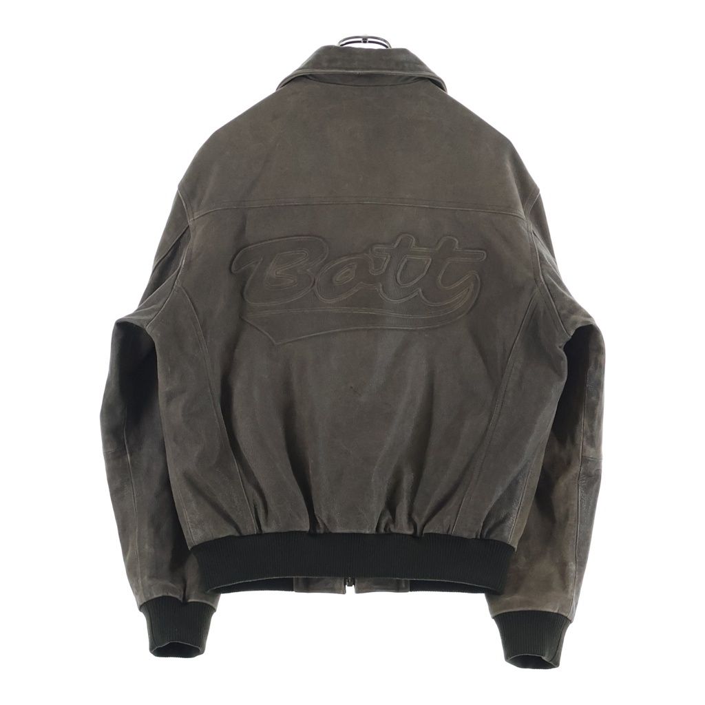 BoTT (ボット) Script Logo Cracked Leather Jacket カウレザー レザージャケット ブラウン 253BoTT14
