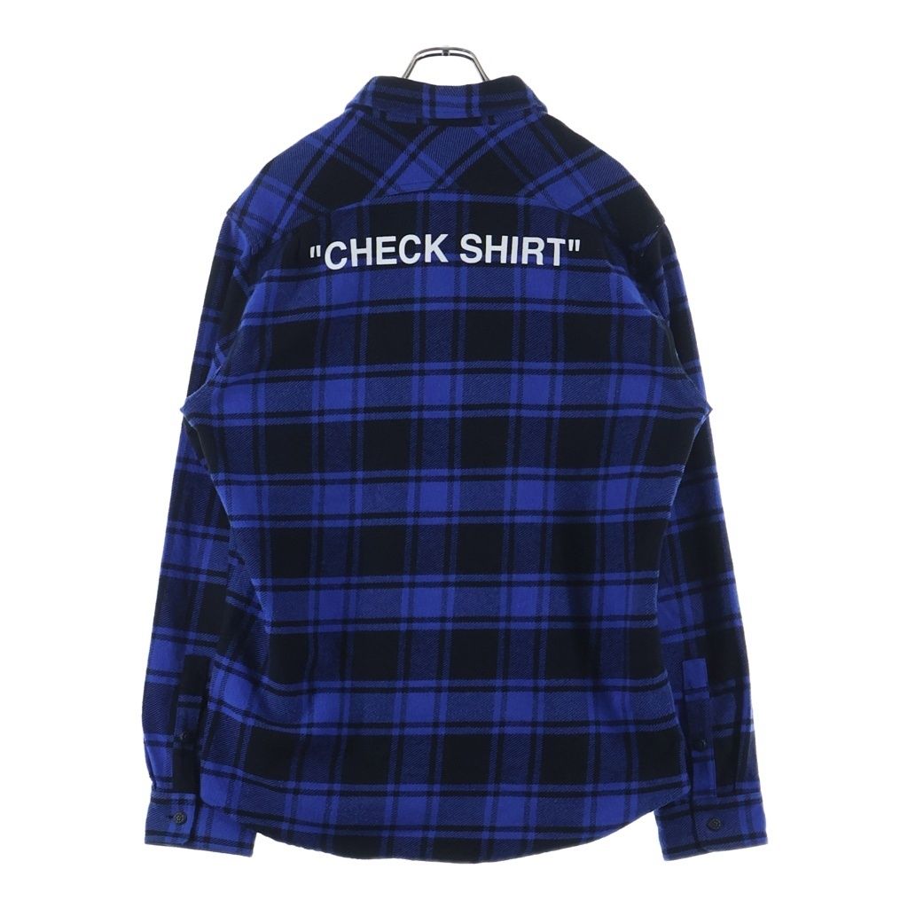 OFF-WHITE (オフホワイト) 18AW QUOTE FLANNEL SHIRT クオート チェック柄 フランネル 長袖シャツ ロングスリーブ ブルー/ブラック OMGA060E18A27010