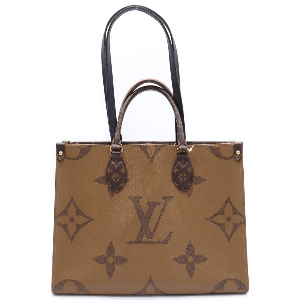 LOUIS VUITTON (ルイヴィトン) オンザゴーMM モノグラム ジャイアント リバース PVC 2WAY トートバッグ ブラウン M45321