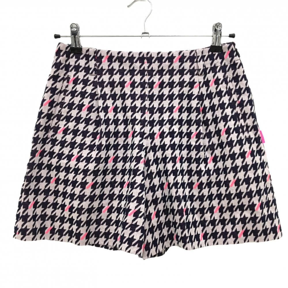 23区GOLF ネイビー ポロシャツ　ホワイト キュロットスカート 超美品】23区ゴルフ キュロットスカート ピンクベージュ系×ネイビー