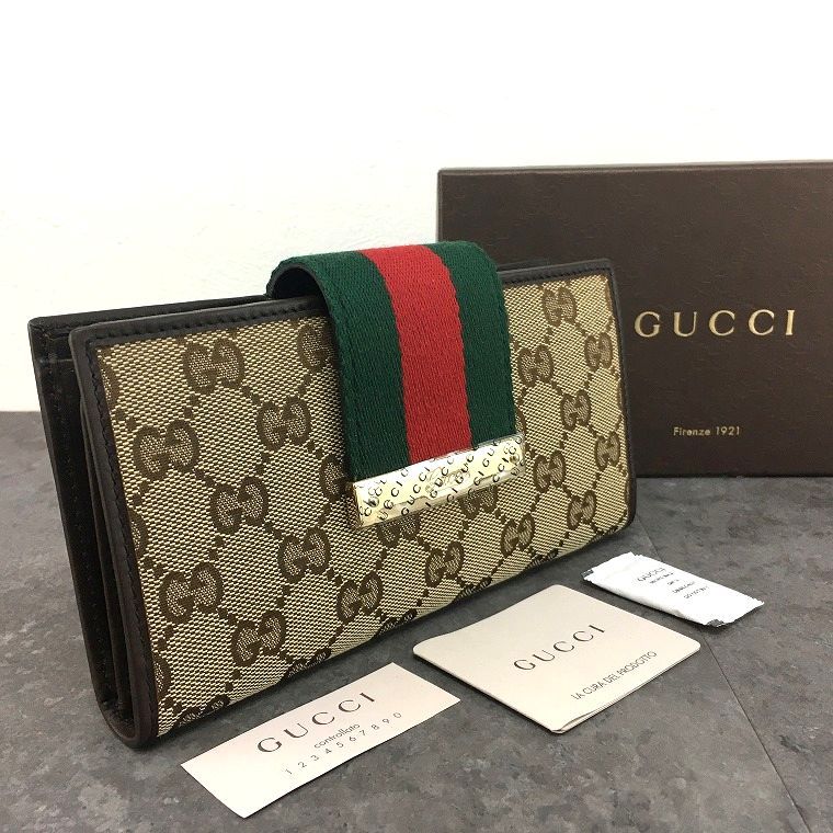 送料込み！ 美品 GUCCI 長財布 181668 シェリー 箱付き 258
