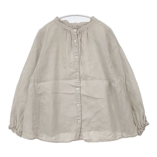 nest Robe 01175-1112-44 リネン 2way ブラウス シャツ ベージュ レディース ネストローブ【中古】6-0507M∞