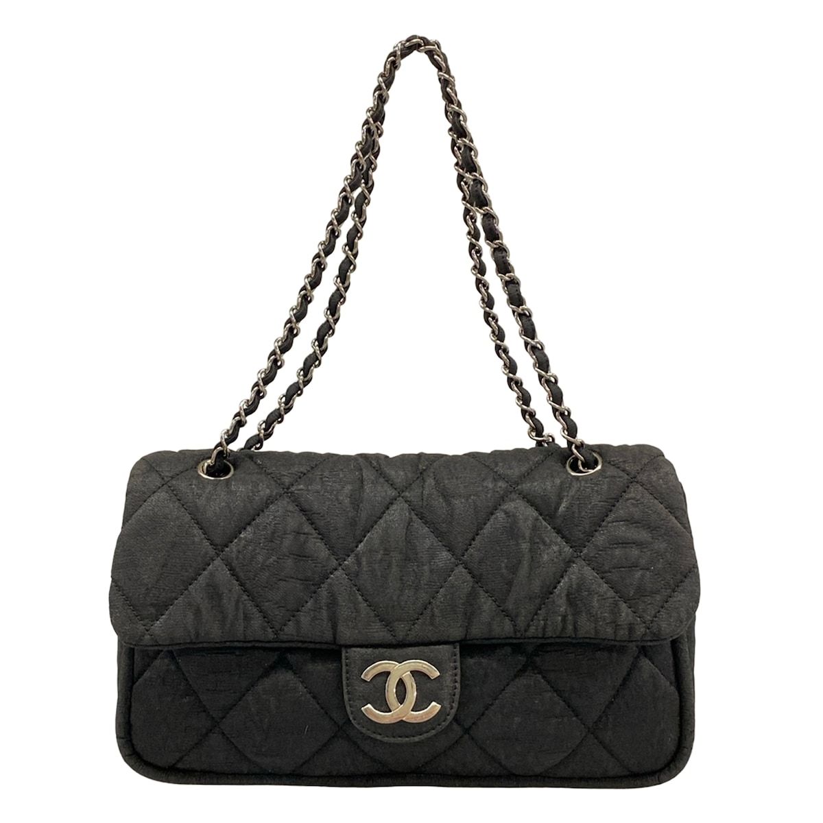 CHANEL(シャネル) ショルダーバッグ マトラッセ 黒 チェーンショルダー/シルバー金具