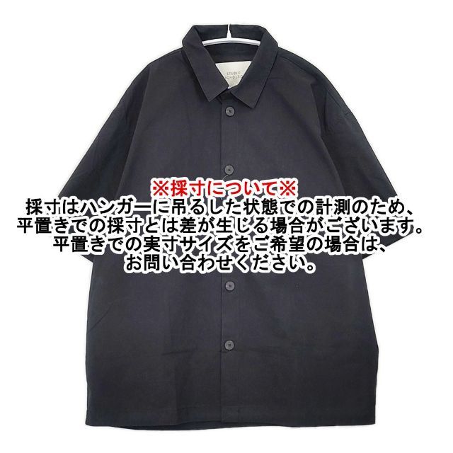 STUDIO NICHOLSON PIERO コットンシャツ 半袖シャツ ブラック メンズ