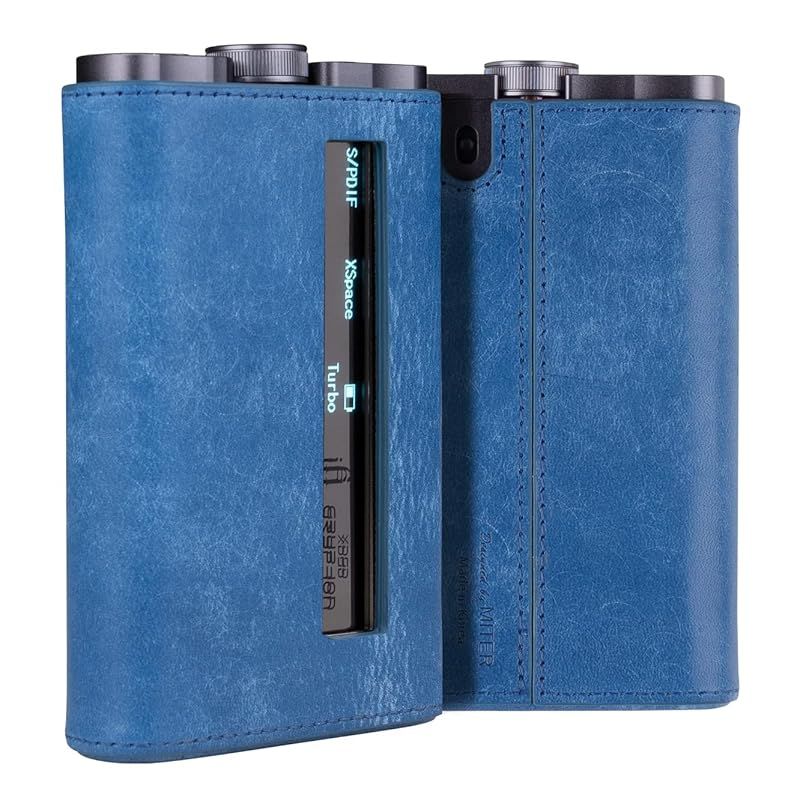 【新品】 MITER ケース For iFi Audio xDSD Gryphon/Gryphon Pro グリフォン用 カバープロテクター手作りレザーケース Gryphon cover (Blue)