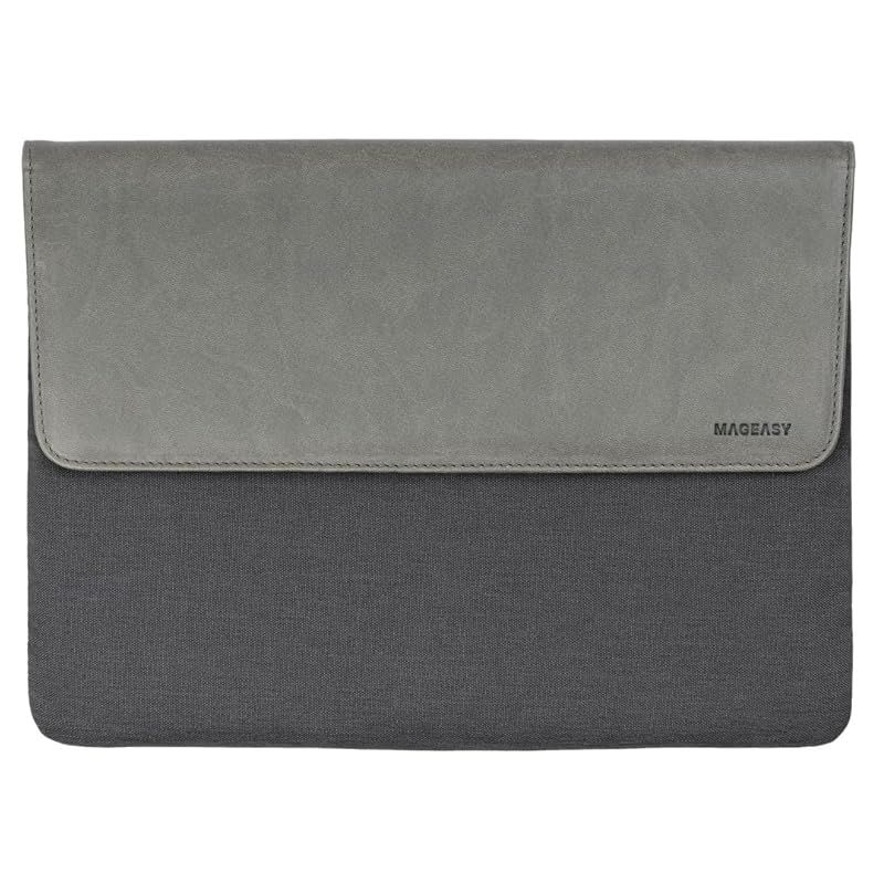 【新品】 【MagEasy】 ノートパソコン 対応 ケース PC 収納 バッグ 撥水 加工 PU レザー ナイロン 素材 シンプル PCバッグ [ ノートPC MacBook MacBookPro MacBookAir 各種 13インチ 13.5インチ 14イ
