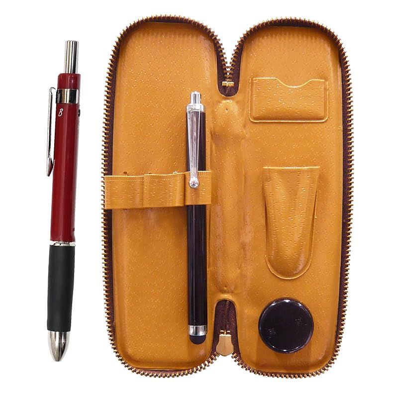 【新品】 2個パック チャック式コンパクトペンケース タッチペンとトライアングル3メカラバーセット 赤 T23-S708-TR3M-R-2