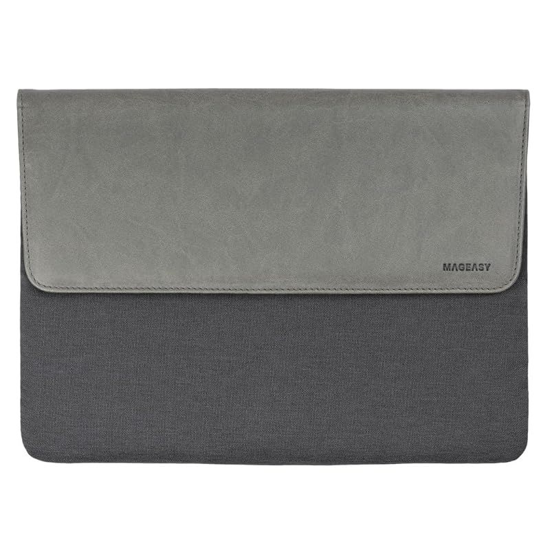 【新品】 【MagEasy】 ノートパソコン 対応 ケース PC 収納 バッグ 撥水 加工 PU レザー ナイロン 素材 シンプル PCバッグ [ ノートPC MacBook MacBookPro MacBookAir 各種 15インチ 15.6インチ 16イ