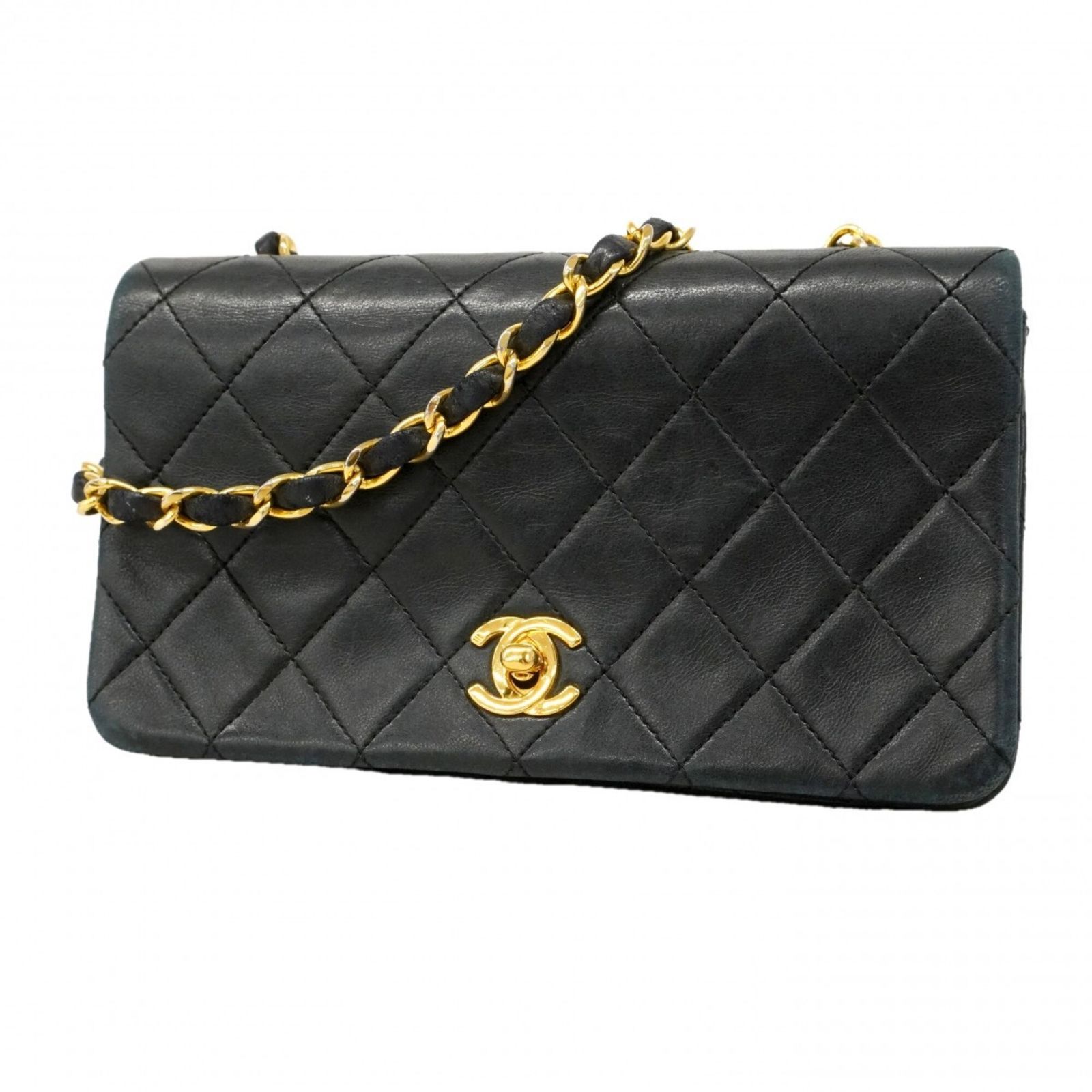 シャネル(Chanel) シャネル ショルダーバッグ マトラッセ チェーンショルダー ラムスキン ブラック レディース
